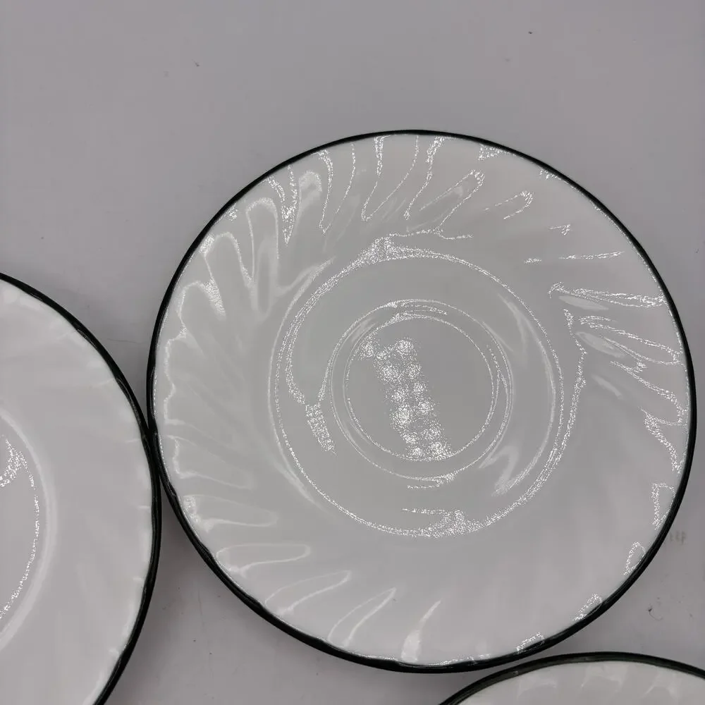 Vintage Corelle‎ Corning Saucer Plates Callaway Ivy Swirl Rim 6.25